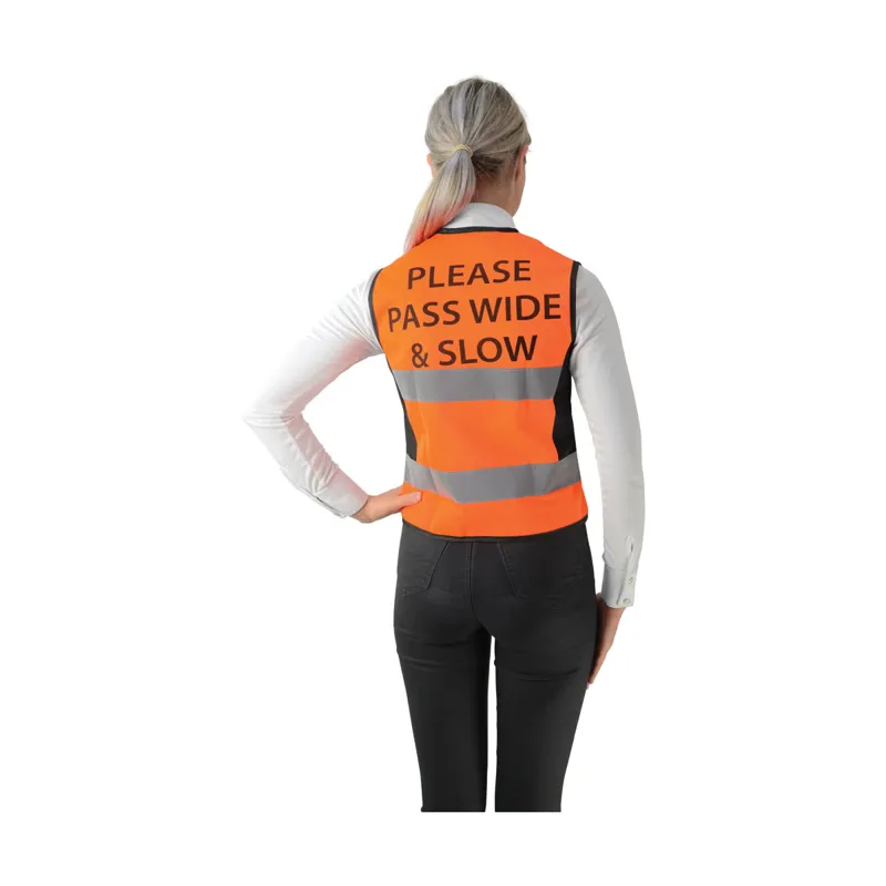 HyViz Waistcoat Please Pass Wide and Slow in Orange